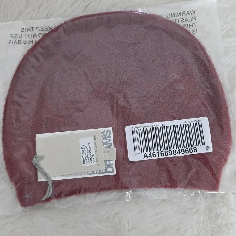 Barefoot Dreams CozyChic Lite Confetti Beanie Crimson Red Rosewood NWT OS